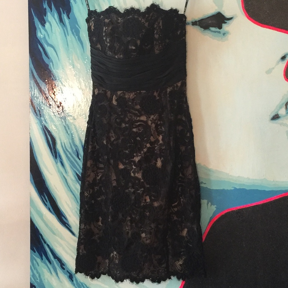 NWT Betsey Johnson Black & Nude Lace Dress